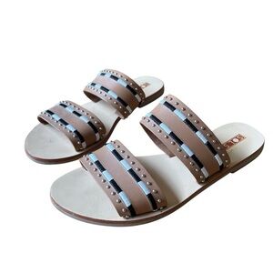 SOL SANA PABLO SLIDE SANDAL 38-7 CONTEMPORARY BOHO VACATION RESORT BEACH CHIC
